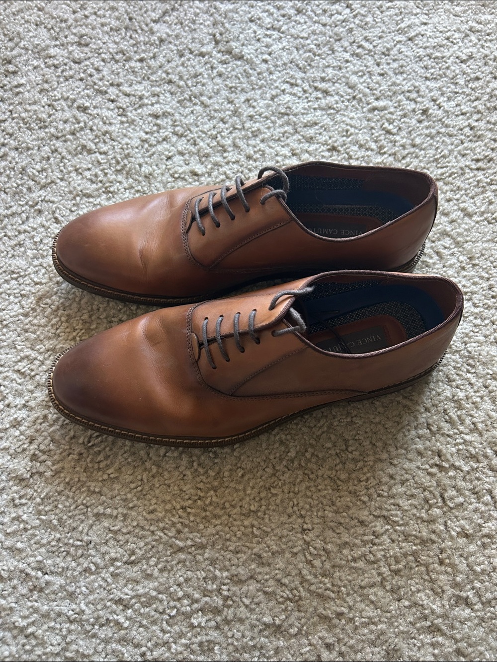 Vince Camuto Men's Cognac Leather Derby Shoes